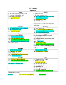 School Calendar 2022-2023 School year